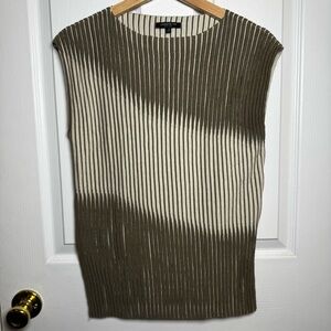Lafayette 148 New York Ribbed Knit Sleeveless Sweater Top – Size Small Luxury